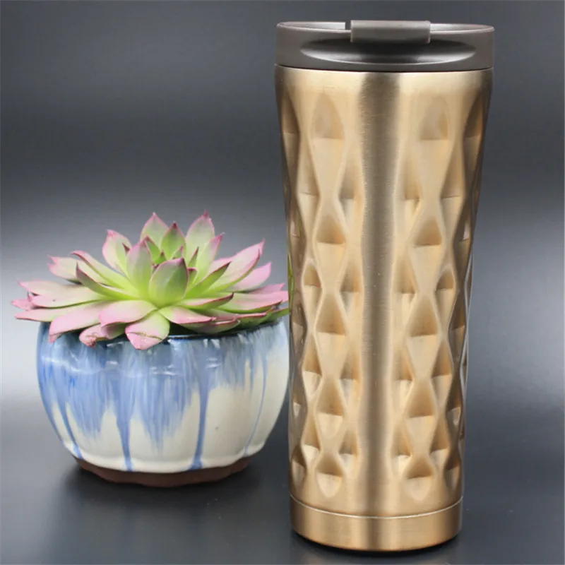 Модная Изолированная Чашка 500 мл из нержавеющей стали кофейный термос кружка