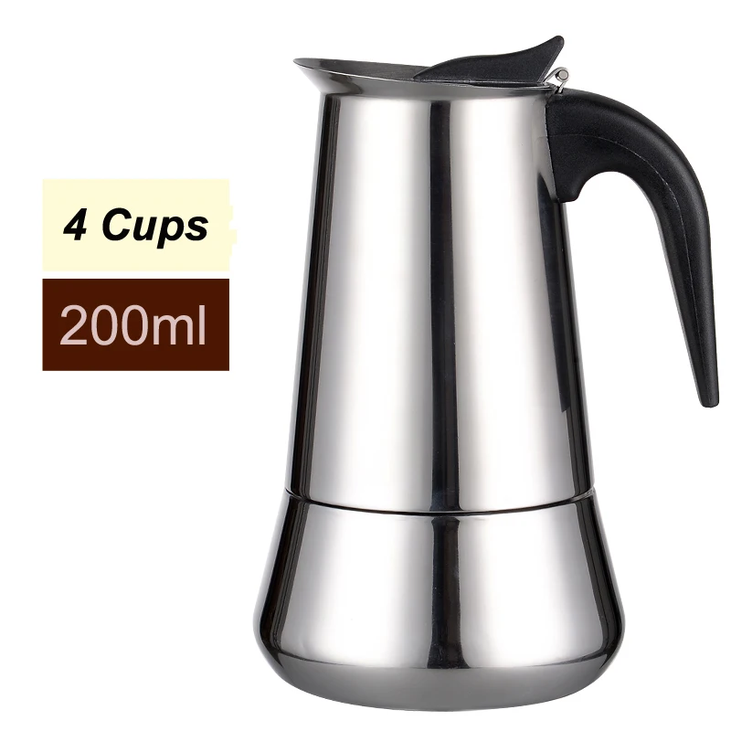 Новый 4 чашки для маленьких детей на возраст 2 3 человек Percolator Плита Топ Кофе Мока