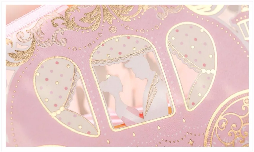 Коробка для конфет в розовой коляске свадебвечерние подарочные конфеты помолвки