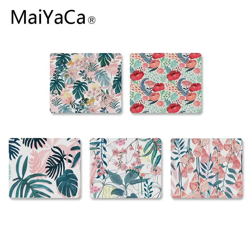 MaiYaCa пользовательские кожаные цветочные фоны маленькие игровые коврики для мыши