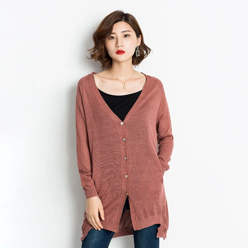 Thin knit cardigan sweater female 2018 New spring women jacket in the long section of a hollow loose shawl summer MX013 |