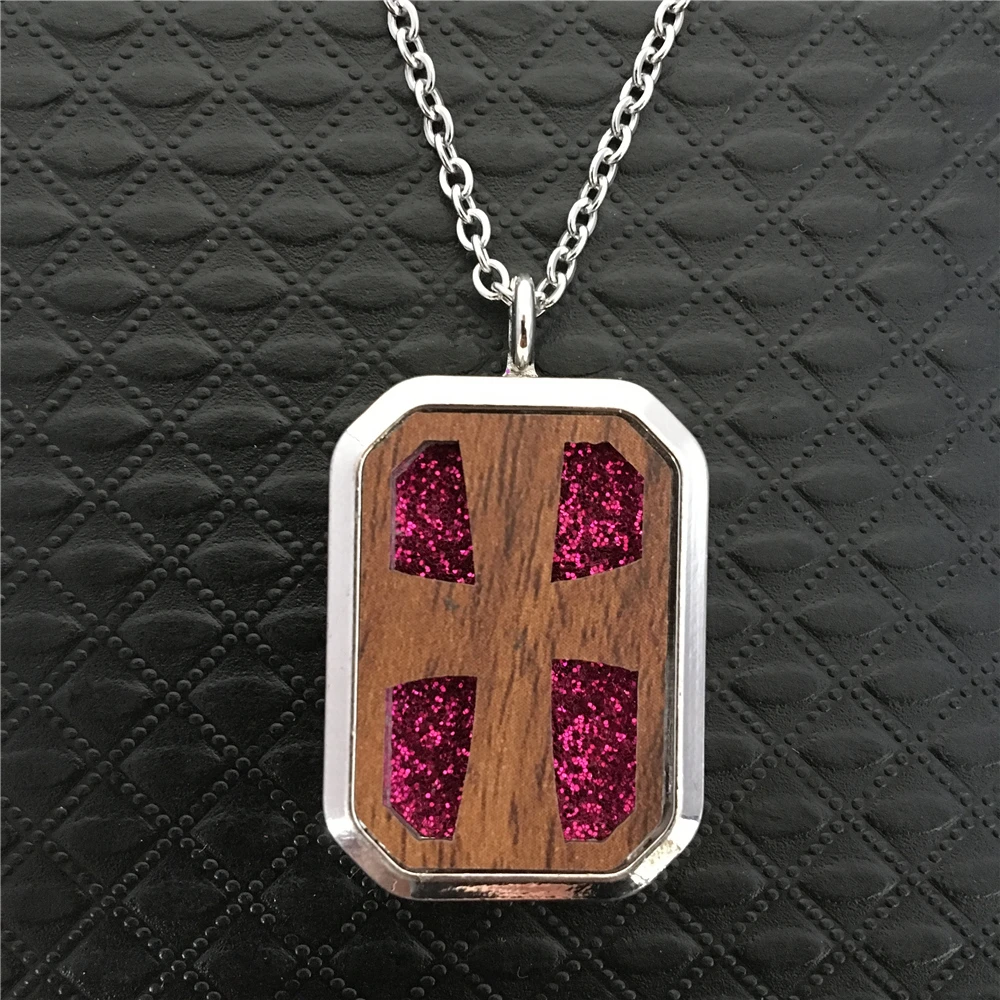 2019 New Wooden Locket Pendant Rectangle Magnetic Closure Charms Essential Oil Diffuser DIY Necklace Supplies | Украшения и