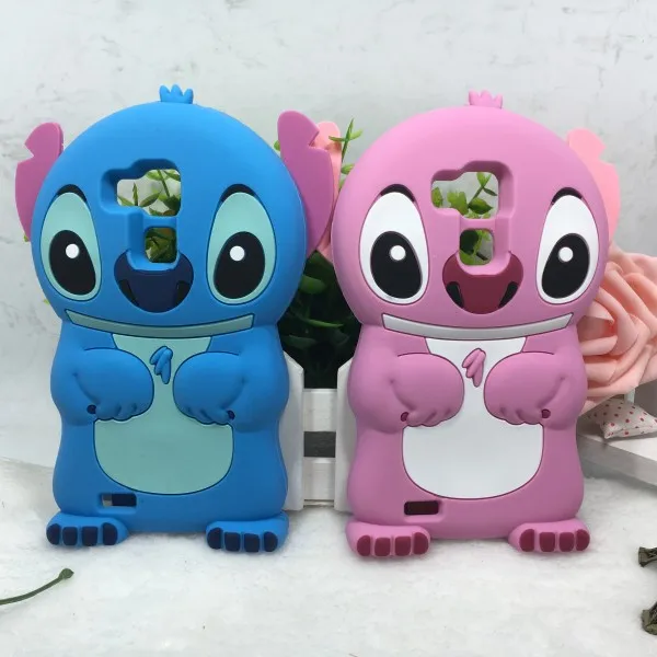Чехол Cartoon Stitch Soft Silicone Back Cover Lilo 3D Rubber Case для Huawei Ascend Mate 7 с сгибанием уха.
