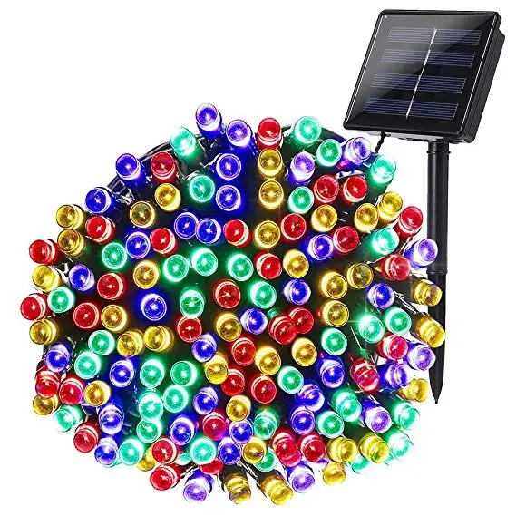 Multicolor 22 м 200 светодиодный Сказочный светильник на солнечной батарее, Рождественская уличная гирлянда, светодиодный светильник с полосками, уличный водонепроницаемый светильник для сада и свадьбы - Испускаемый цвет: Multicolor