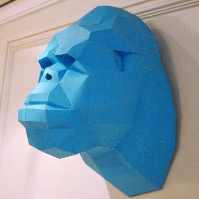 Kingkong 500X350mm 3D бумажная модель в виде голов животных Бумага Ремесло домашнее украшение Стены Развивающие головоломки DIY ручные игрушки вечерние подарки для детей орнамент - Цвет: Kingkong 500X350mm