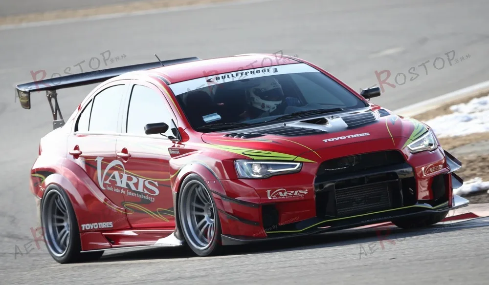 Карбоновое волокно VARIS широкий корпус VER.2 Стиль передняя HYPER CANARD для 08-16 EVO 10 X