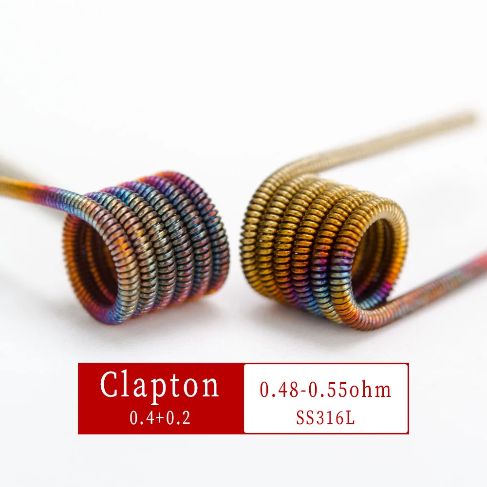 Радужный нагревательный провод Coil Father Fused Clapton Dragon Skin скрученный четырехъядерный