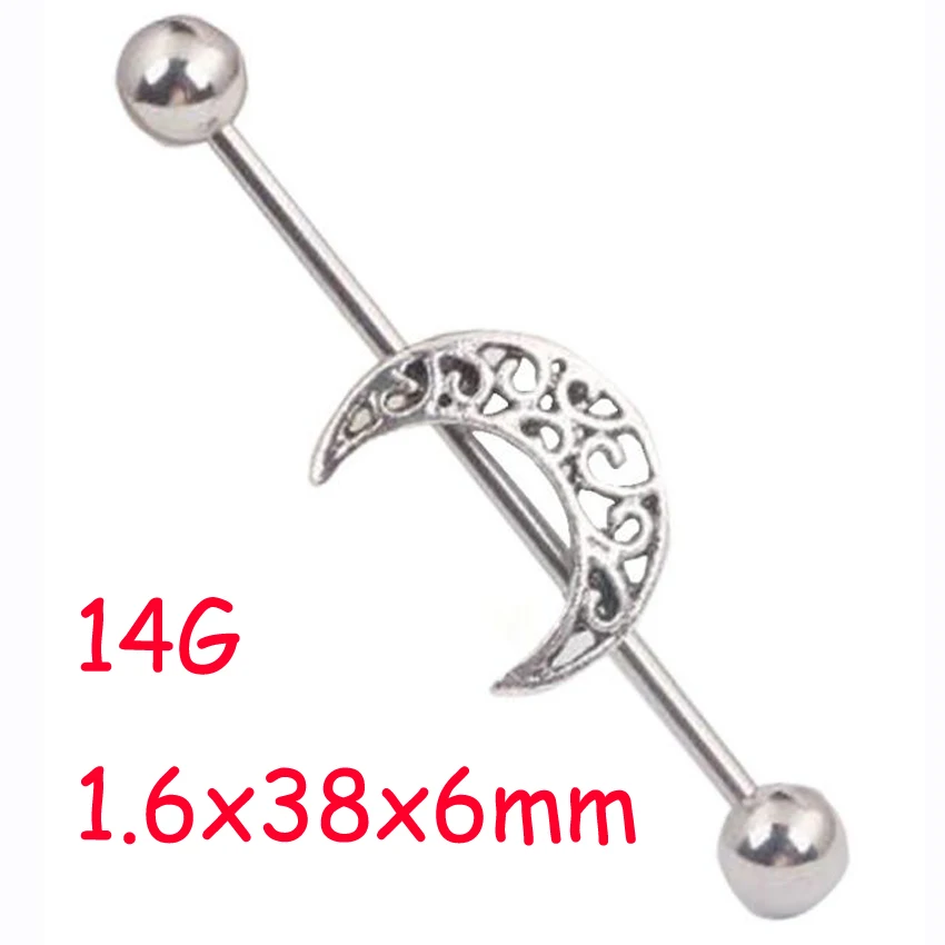 Штанга Из Нержавеющей Стали Для Пирсинга Ушей 1 6x38x6 мм 14 г|piercing body jewelry|body jewelryindustrial