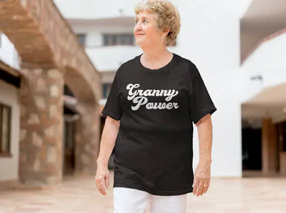 

Granny Power T-Shirt Graphic Tee Women Girl Funny Letter TShirt Casual Cotton Tops Unisex Granny Shirt Tumblr Summer tshirts