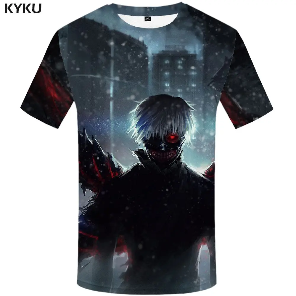 3d t shirt 10 Забавная футболка s Токийский Гуль футболка для мужчин крови футболки повседневное Кен рубашка канеки принт Япония аниме одежда косплей футболка с принтом - Цвет: 3d t shirt 10