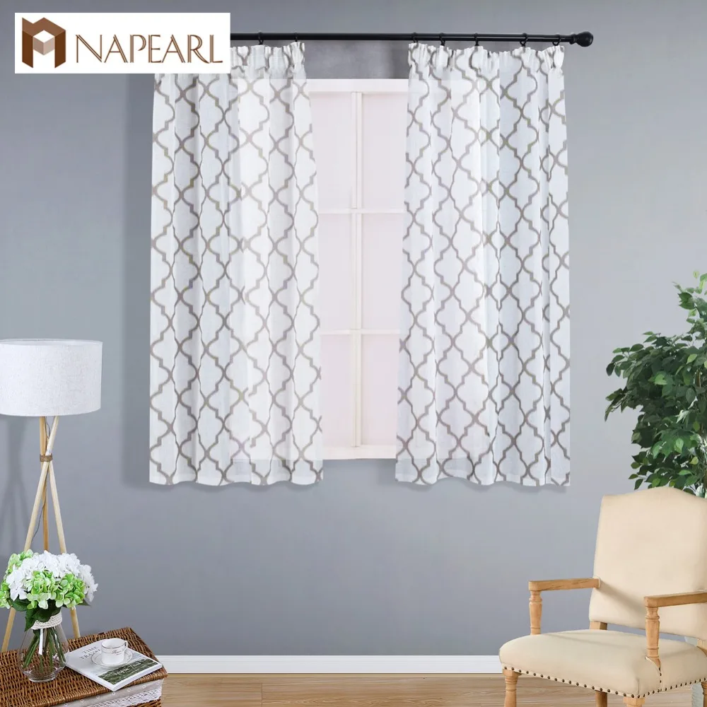 Короткие оконные шторы NAPEARL для кухни готовые клетчатые дизайнерские панели