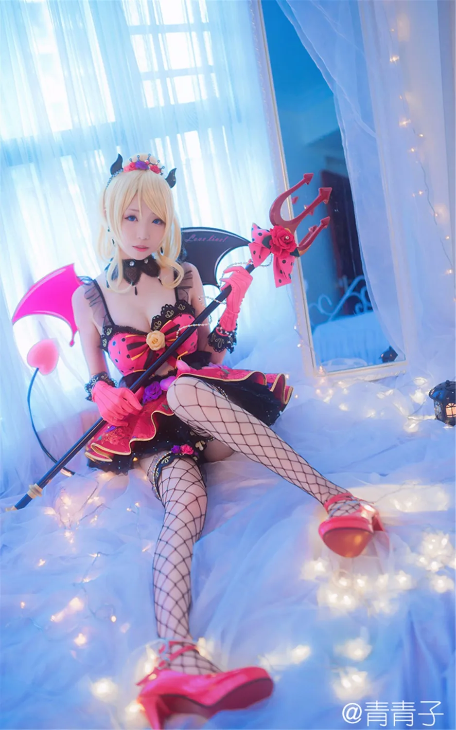 Аниме Love Live Косплей Eli Ellie Ayase Little Devil Awakening Костюм женское платье комплект на