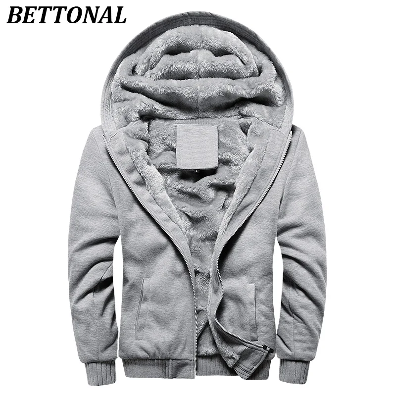BETTONAL осень зима мужской Moletom теплый толстый бархат Твердые Толстовка для мужчин
