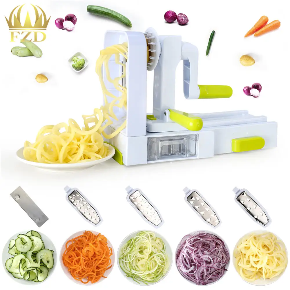 FANGZHIDI Spiralizer Овощной слайсер складной 5 лезвий и съемный спиральный паста спагетти