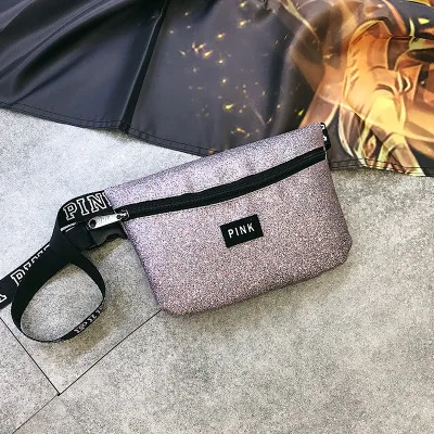 Водонепроницаемый любовь PinkWaist пакет унисекс талии сумка поясная письмо обновления деньги ремень блесток Crossbody Груди путешествия мешок мобильного телефона - Цвет: 10