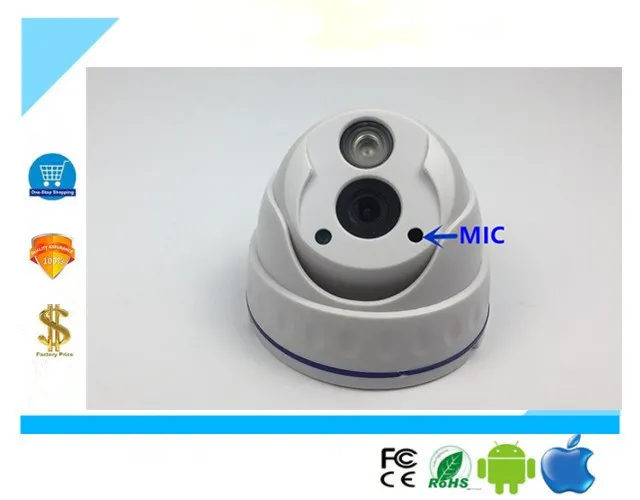4.0MP 2560*1440 XM530 + SC5239 IP купольная камера интегрирует микрофон аудио H.265 42mil массив СИД