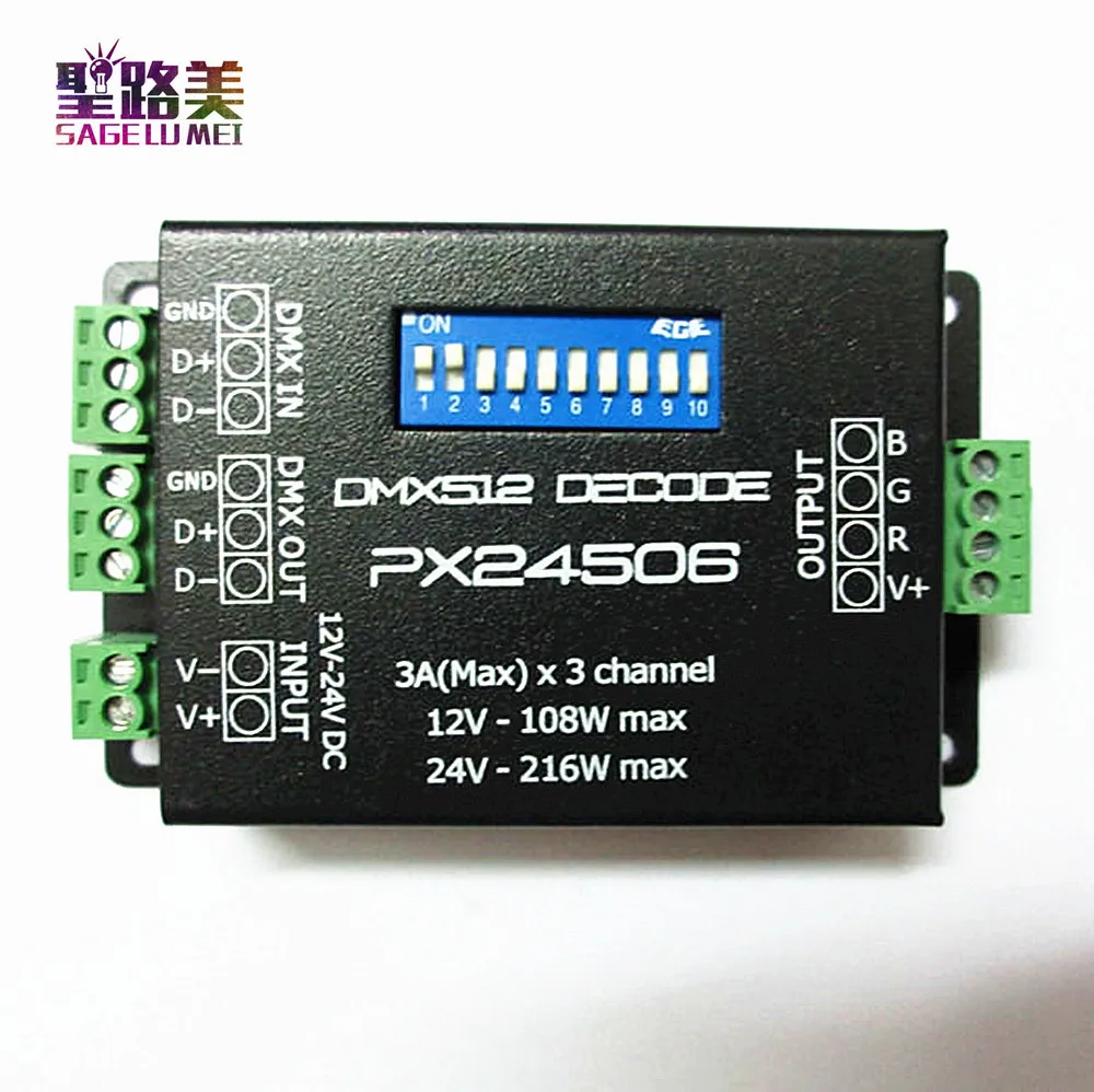 5 Шт. PX24506 DMX Декодер Драйвер 9А 512 Усилитель 12 В ~ 24 5050 RGB LED Light | Лампы и освещение