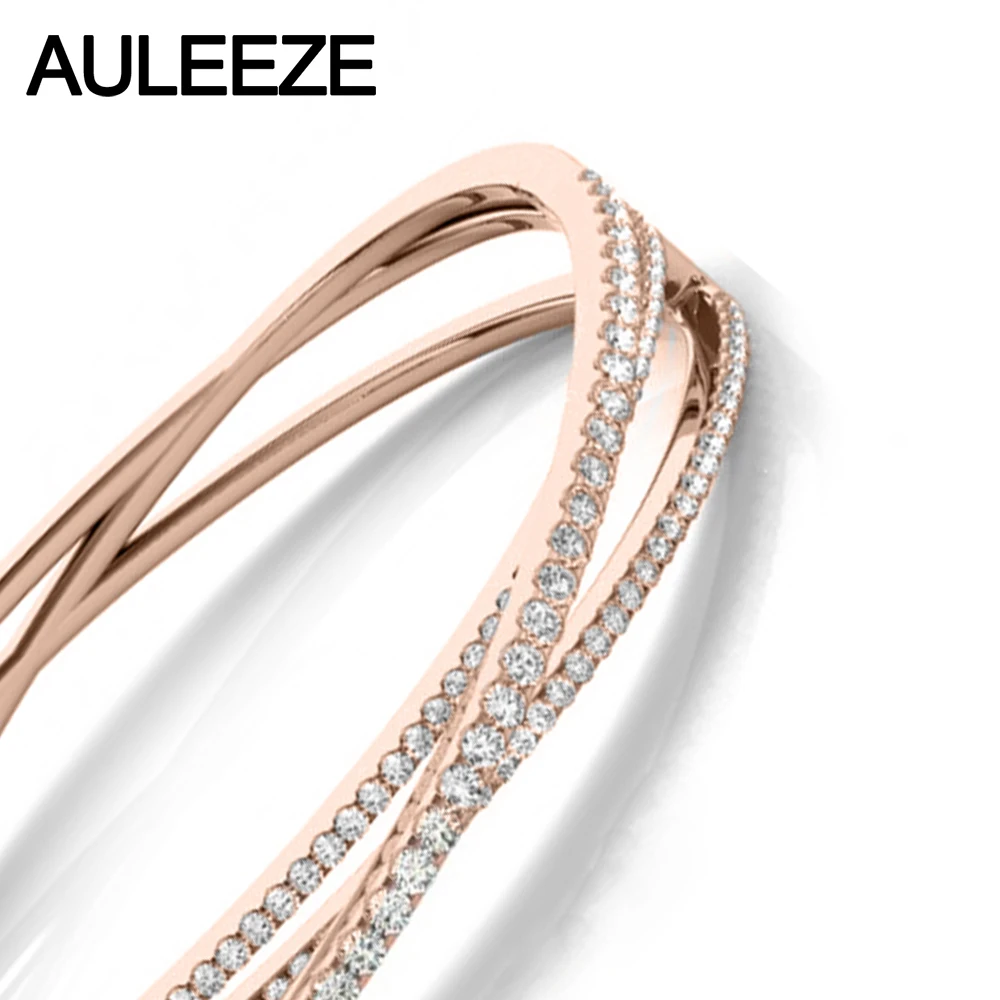 Женский обручальный браслет из розового золота 14 к с бриллиантами|bracelet bangle for
