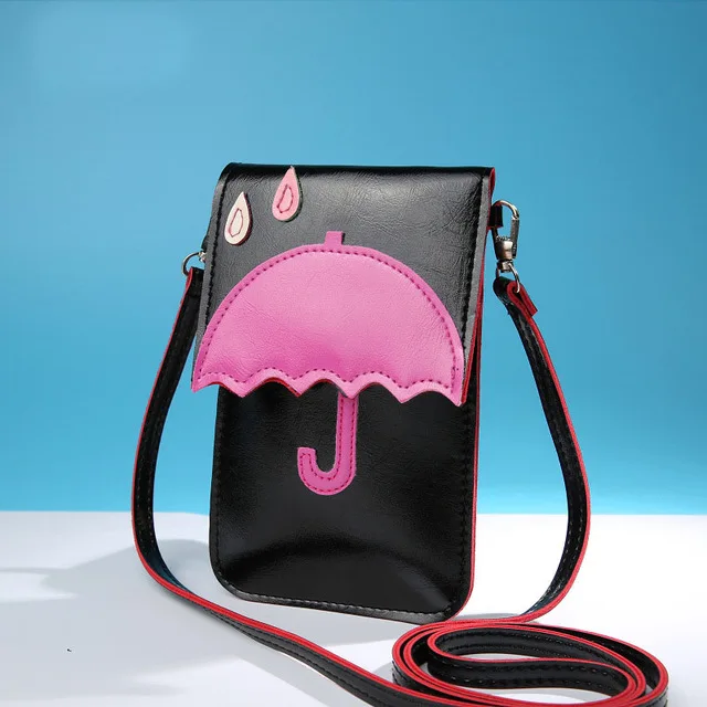 L07 (balck umbrella) Универсальная кожаная сумка для мобильного телефона на плечо, карман, кошелек, чехол, шейный ремешок для samsung, для iPhone, для huawei, для htc, LG - Цвет: L07 (balck umbrella)