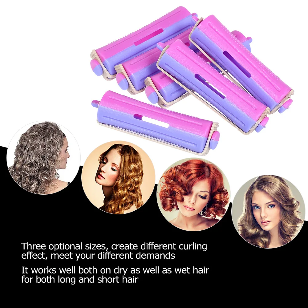 6 шт. роликовые стержни для завивки волос с резиновой лентой парикмахерские