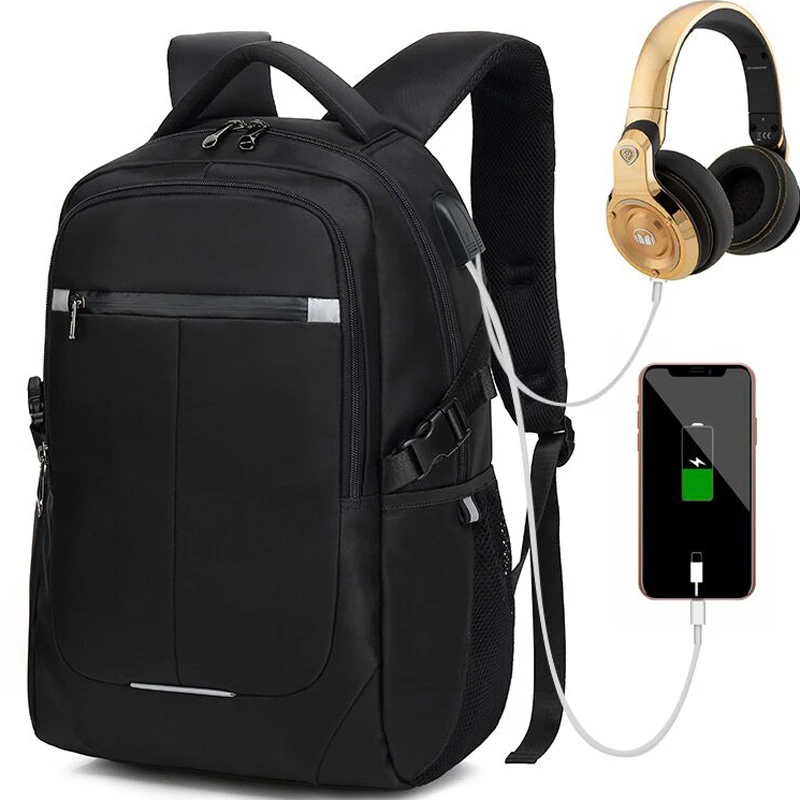 

High Quality School Backpack for Male Waterproof Travel Bag 15"17"Laptop Backpacks USB Charge Computer school bags sac mochila
