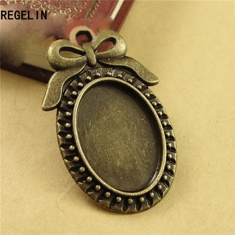 REGELIN 10 шт./лот двухцветный филигранный бант Камея Кабошон основа Подвеска лоток