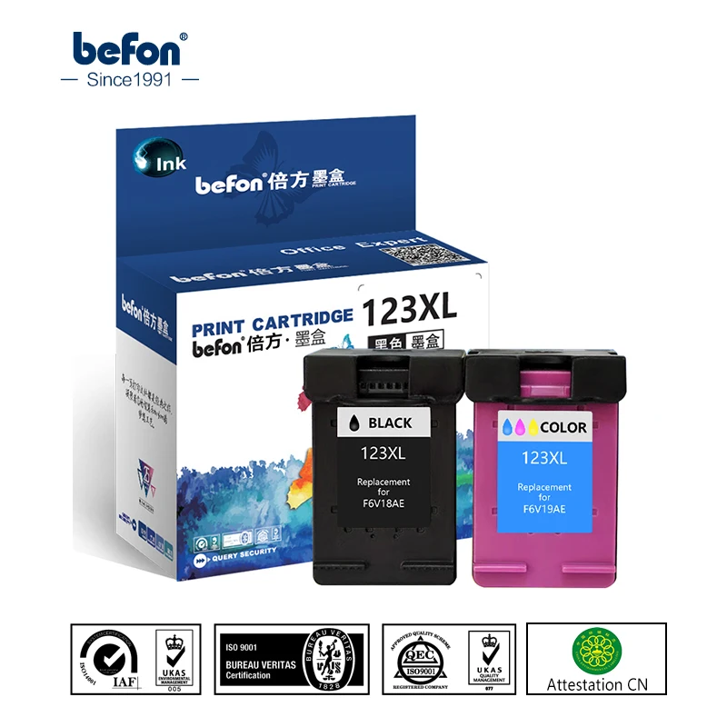 

befon Compatible 123XL Ink Cartridge Replacement for HP123 HP 123 for Deskjet 1110 2130 2132 2133 2134 3630 3632 ENVY 4513 4520