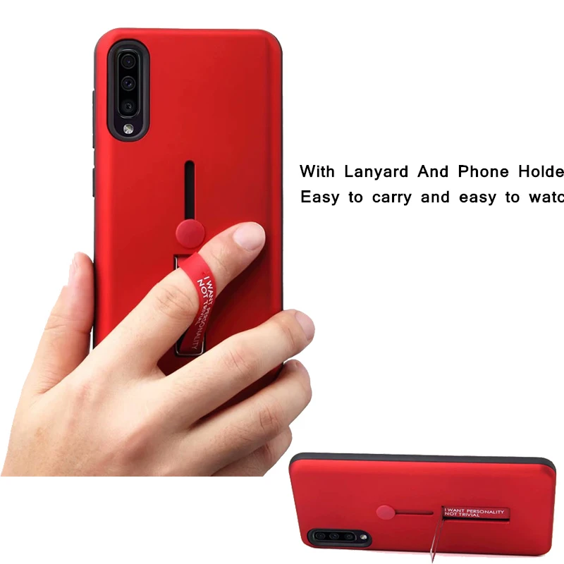 Matte Protective Case For Xiaomi Redmi 7 Note7 Note Pro Fashion Lanyard Stand Back Cover MI 9 SE Shockproof Armor Cases |