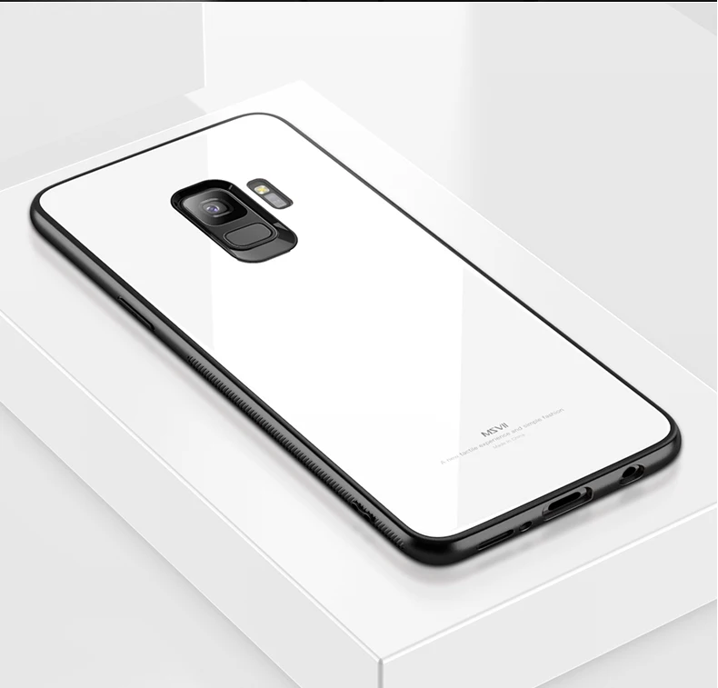 Msvii Роскошный чехол из закаленного стекла для samsung S9 чехол Модный тонкий Mirro задняя крышка для samsung Galaxy S9 Plus чехол для телефона s S 9