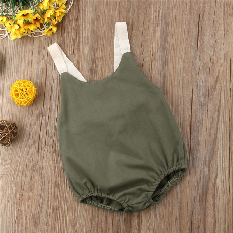Summer Toddler Newborn Baby Girl Bodysuit Bowknot Backless Suspender Jumpsuit Sunsuit Outfit Infant Kids Clothes |