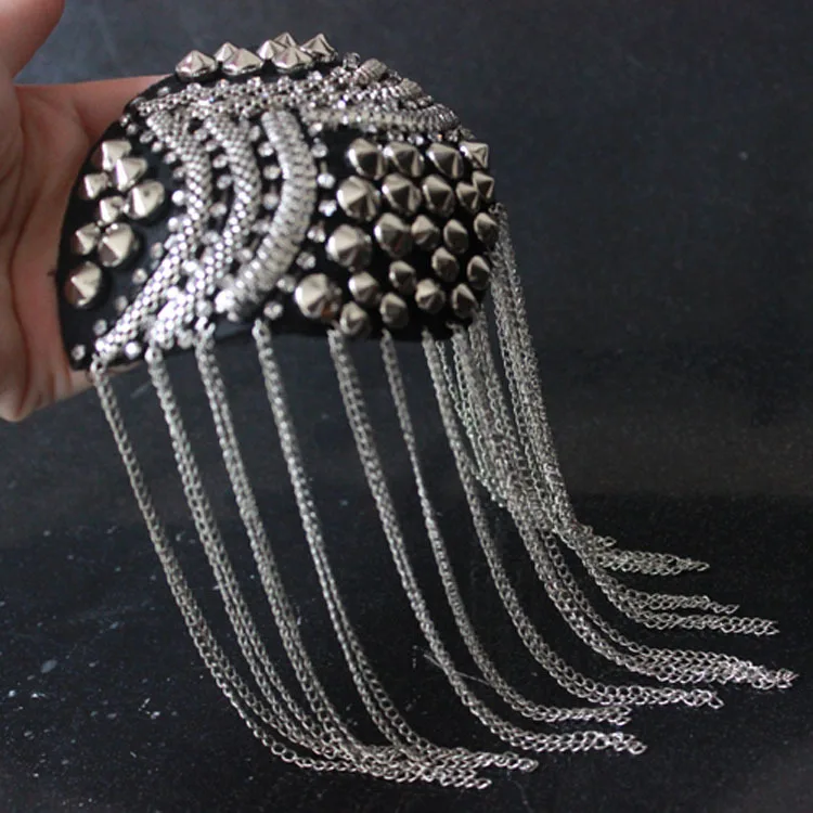 2 шт. значки с бахромой из бисера нашивки заклепками Аппликации для одежды