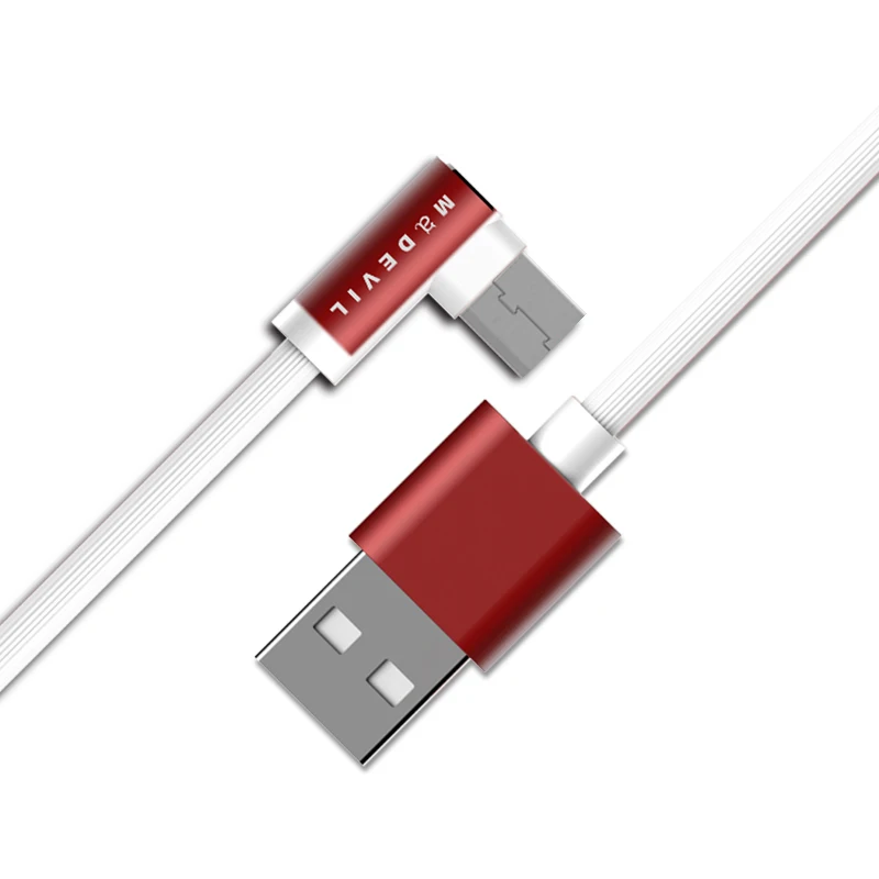 Micro USB кабель для зарядки Huawei передачи данных 90 градусов локоть Andriod зарядный Samsung
