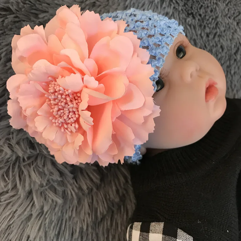 Brand Baby Girls Hat Cotton Knit Floral Beanie For Spring Autumn Caps With Big Flower Winter Children's Hats | Детская одежда и