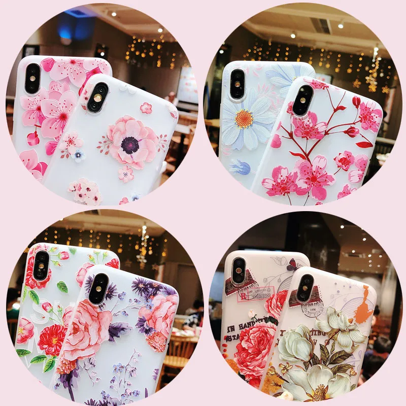 Мягкий силиконовый чехол CAPAME Flower для iPhone 7 чехлы телефонов с цветочным принтом 5S 5