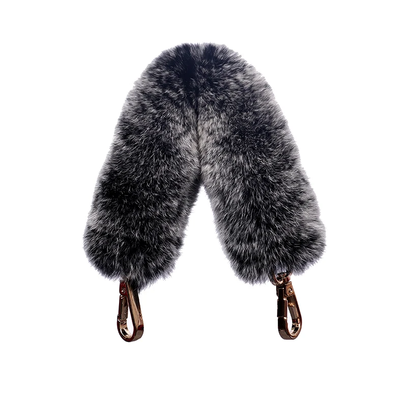 Luxury Rabbit Hair Bag Strap Women Color Plush Belts Female Handbag Casual Accessories Purse Detachable Brand Straps | Багаж и сумки
