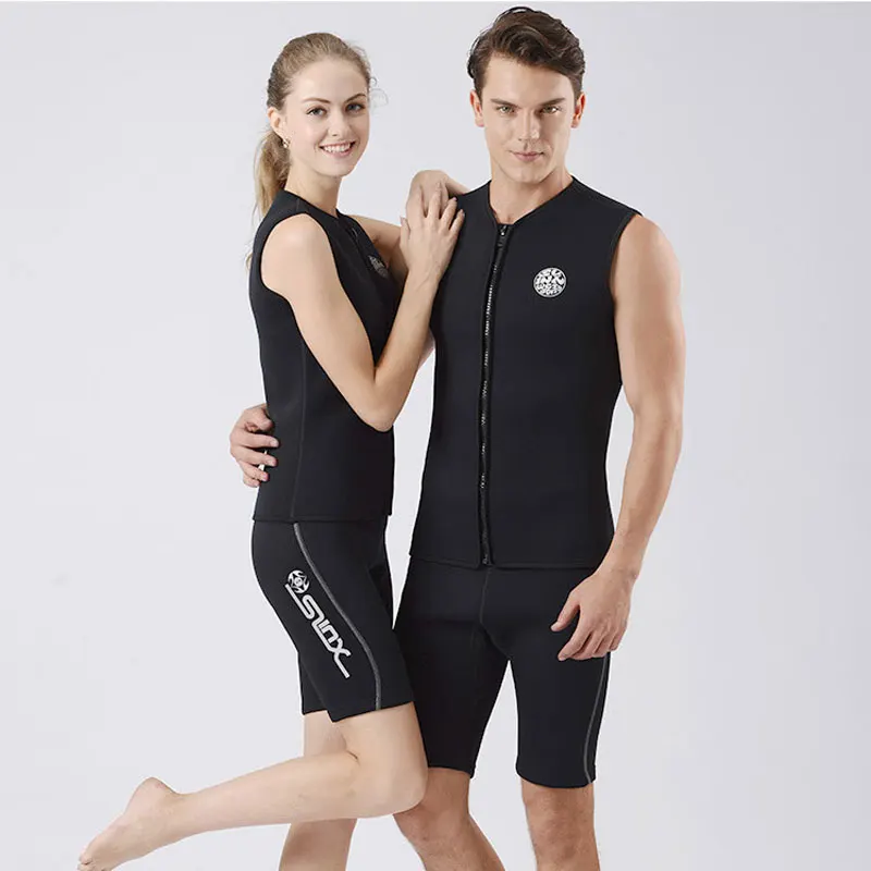 Гидрокостюмы женские Премиум неопрен 3 мм жилет на молнии Топ Дайвинг костюмы для