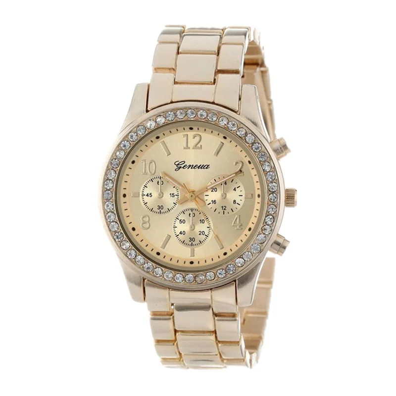 Geneva классические роскошные часы со стразами женские модные Reloj Mujer Relogio