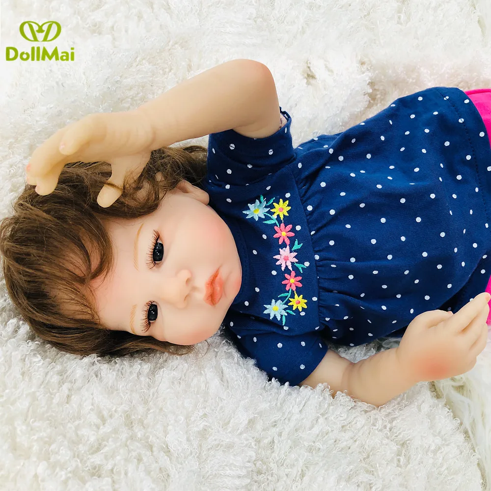 Кукла реборн 19 &quot45 см настоящая живая Мягкая силиконовая кукла игрушки для детей