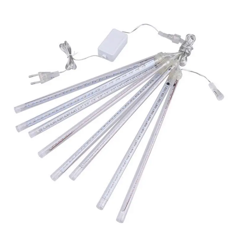 

Waterproof Meteor Shower Rain Lights 30cm 50cm 8 Tubes 100-240V LED Light Icicle Snow Raindrop Outdoor Light EU Power Adapter