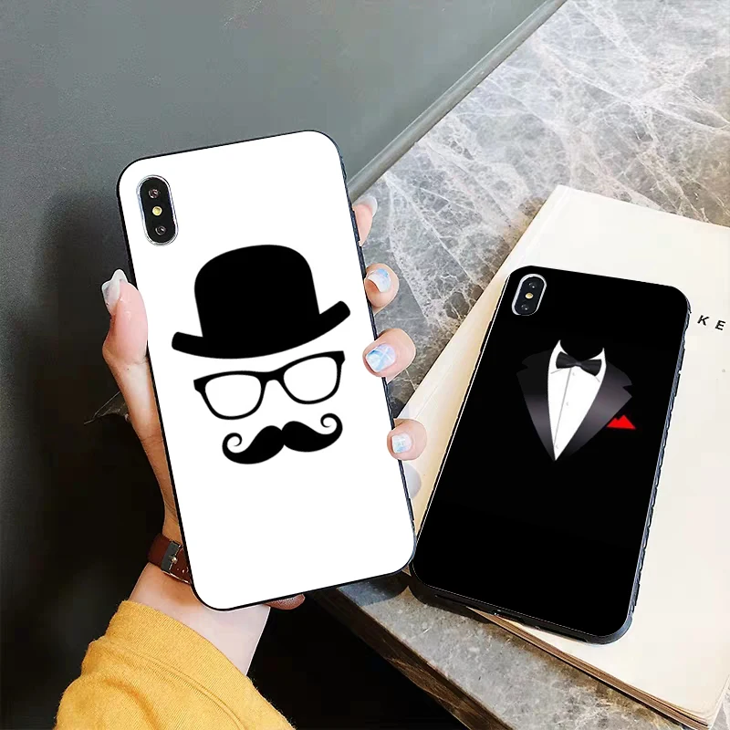 Мужской костюм рубашка галстук линии силиконовый чехол для iPhone 5 SE 5S 6 6S Plus 7 8 11 Pro X