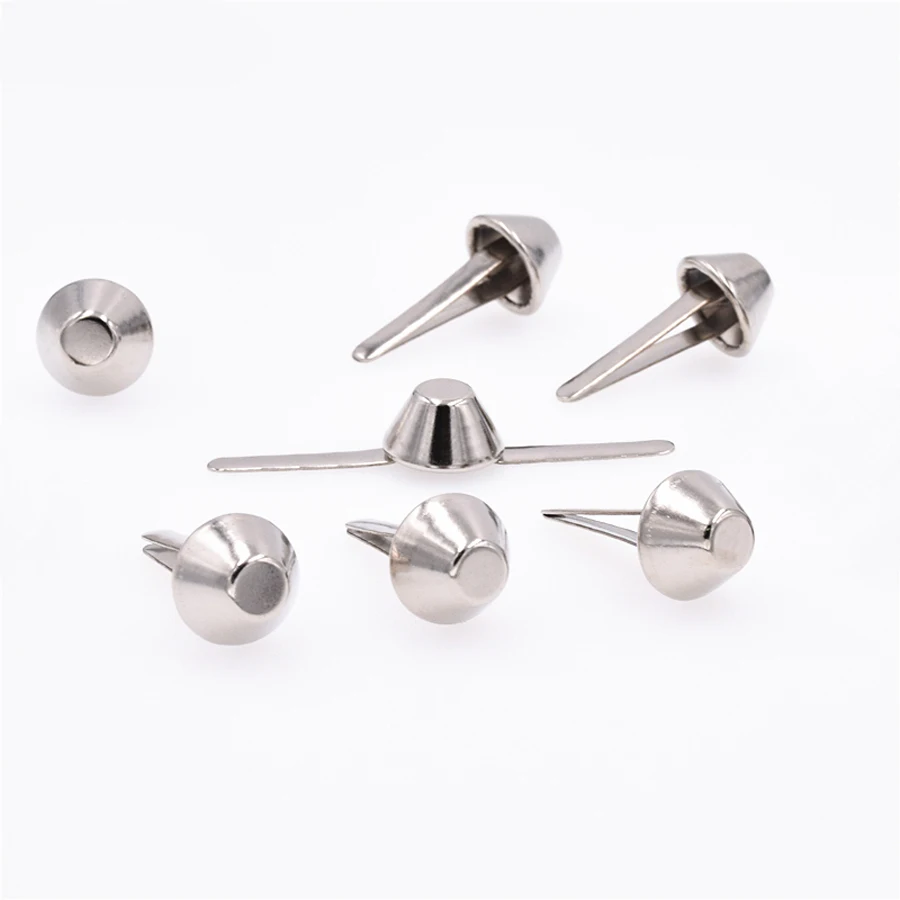 50Pcs 12mm Silver Tone Metal Crafts Purse Feet Rivets Studs Pierced for Handbag Punk Rock Bag Leather DIY |