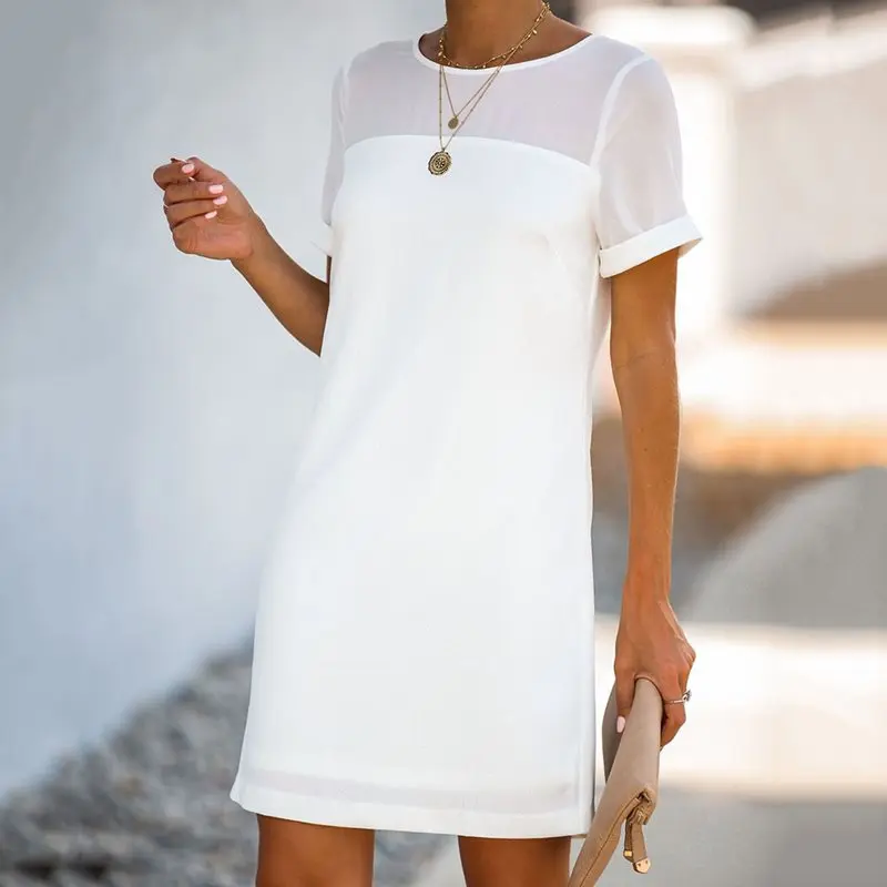 Boho сексуальные простые летние белые OL дамские дорожные пляжные женские мини