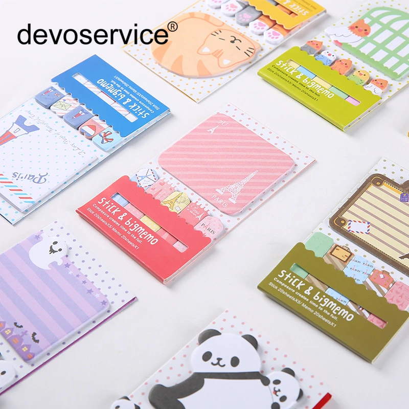 

1Piece Kawaii Stationery Memo Pad Bookmarks Cute Animal Sticky Notes Multi-functional Note Paper School Supplies Paper Stickers