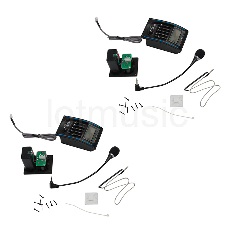 5 диапазонов акустической гитары эквалайзер пьезо пикап тюнер усилитель LCD Mic 2