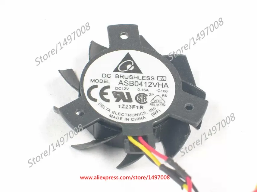 Delta Electronics ASB0412VHA C106 DC 12V 0.16A 23x23x20 мм 3 провода Сервер вентилятор охлаждения|Кулеры и