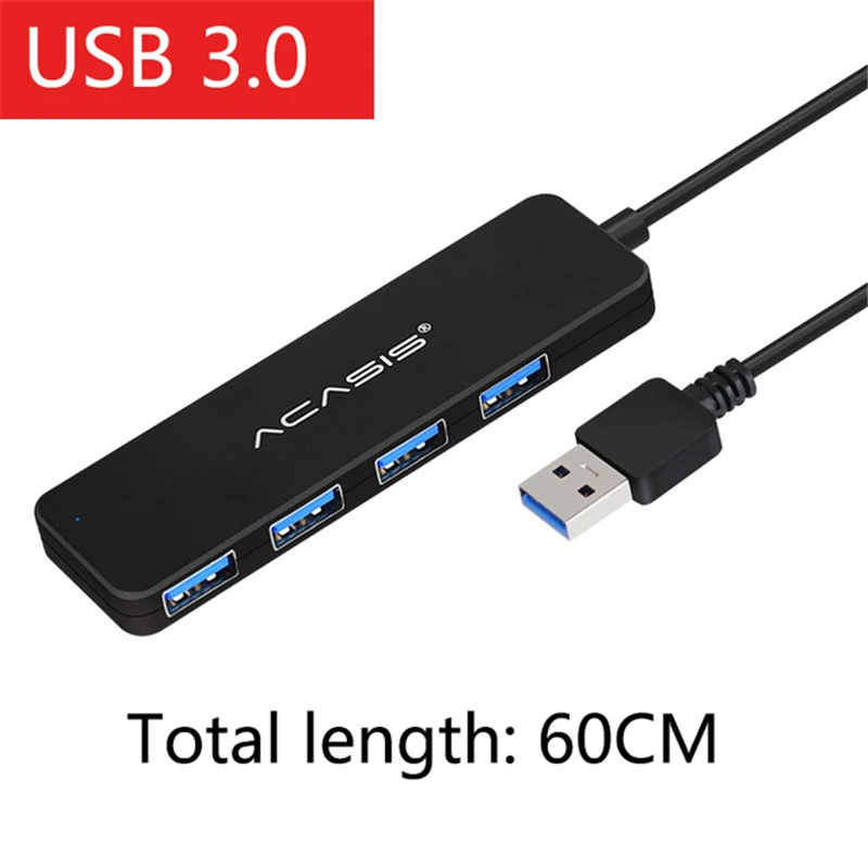 Acasis USB концентратор 3 0 4 порта 60 см Компьютерные аксессуары usb хаб Micro зарядка для