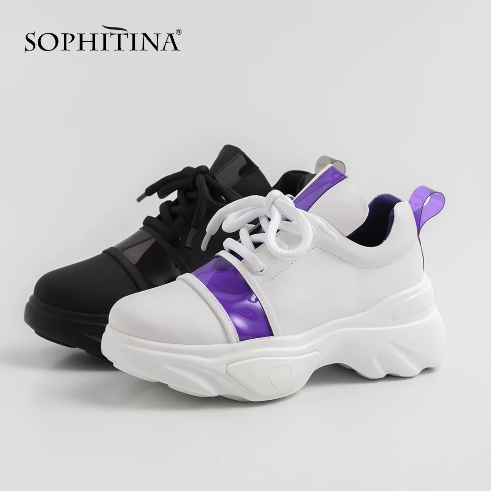 Женские кроссовки SOPHITINA с закругленным носком повседневные уличные на шнурках