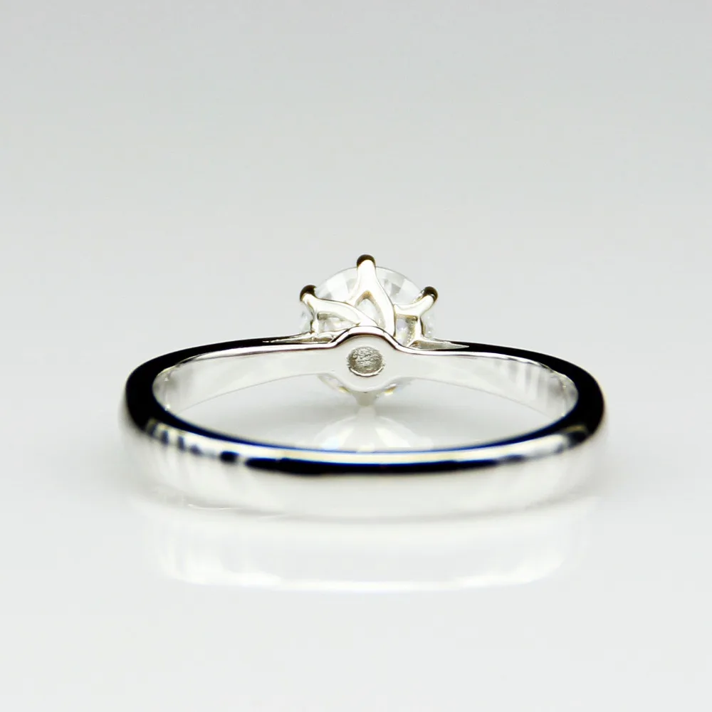 LASAMERO 0.5ct искусственный бриллиант моасаниты 6 зубцов стерлингового серебра 925