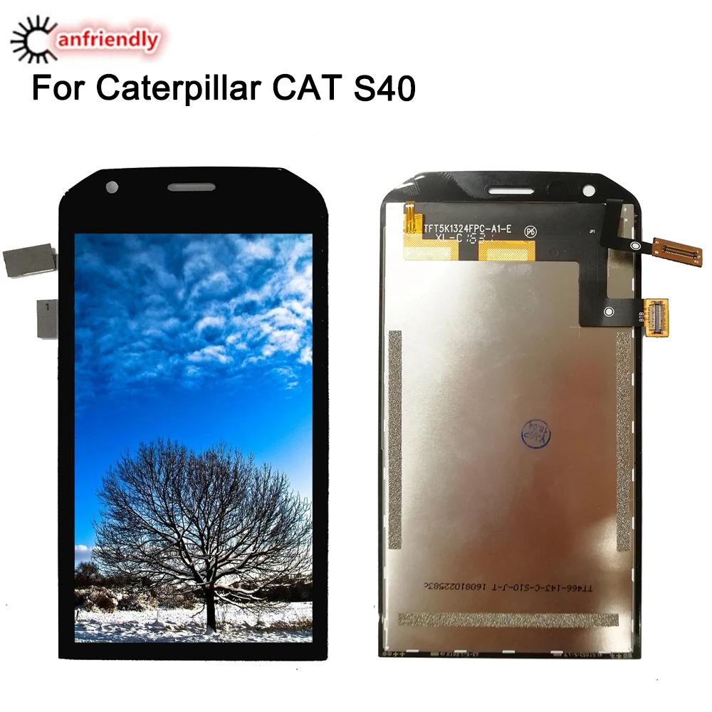 Pantalla LCD t&aacute;ctil para tel&eacute;fono m&oacute;vil, repuesto de digitalizador con montaje de marco, Panel de reparaci&oacute;n de vidrio para Caterpillar Cat S40 S 40-0