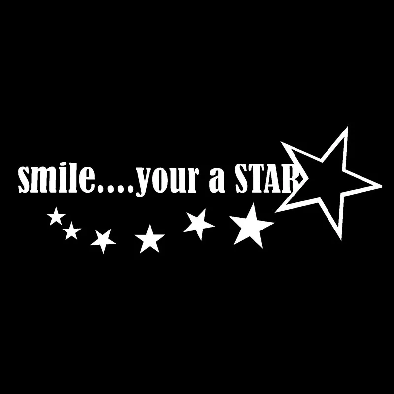 YJZT 17 см * 5 9 SMILE.YOUR A STAR Автомобильная наклейка Виниловая черный/серебристый цвет |